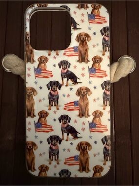 Poppy Patriotic Dogs iPhone 15 Pro Max Case w/ MagSafe